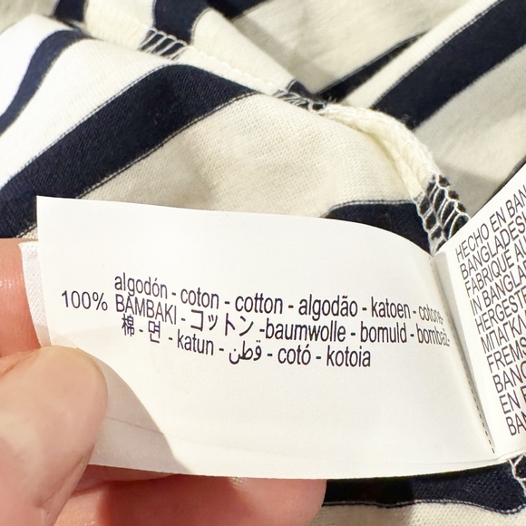 Zara | NWT Navy and White Classic Crew Neck Relaxed Fit T-Shirt Sz. L - Picture 5 of 5